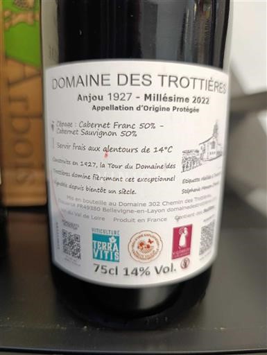 Loiretal Anjou Domaine S Trottières Anjou 1927 2022