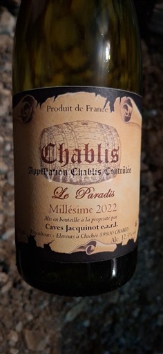 Burgundsko Chablis Caves Jacquinot Le Paradis 2022