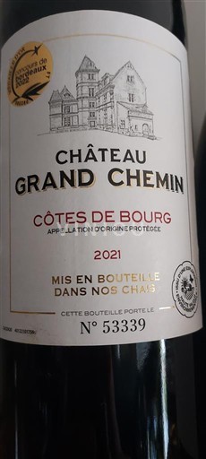 Bordeaux Côtes de Bourg Château Grand Chemin 2021