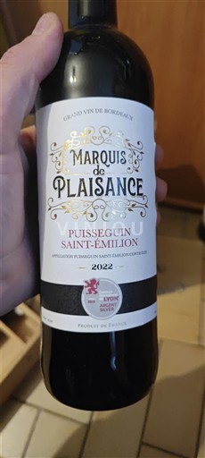 Bordeaux Puisseguin-saint-émilion Marquis de Plaisance 2022
