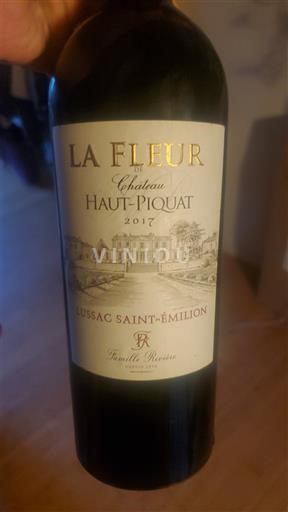 Bordeaux Lussac-saint-émilion Château Haut-Piquat La Fleur 2017