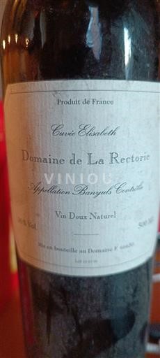 Roussillon Banyuls Domaine La Rectorie Elisabeth Não Sazonado