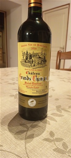 Wines Rouge sec Château Grands Champs 2016 France Bordeaux Saint-Émilion Grand Cru AOC Grand Cru