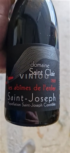 Rhônen laakso Saint-Joseph Domaine Saint Clair Les abîmes de l'enfer 2022