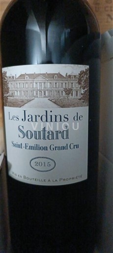 Vina Rouge sec Les Jardins de Soutard Soutard 2015 Francija Bordeaux Saint-Émilion Grand Cru AOC