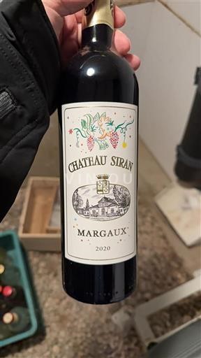 Bordeaux Margaux Siran 2020