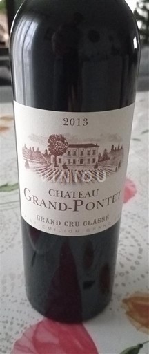 Rượu vang Rouge sec Château Grand-Pontet 2013 Pháp Bordeaux Saint-Émilion Grand Cru AOC Grand Cru Classé