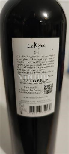 Langvedok Faugères Domaine Les Fusionnels Le Rêve 2016