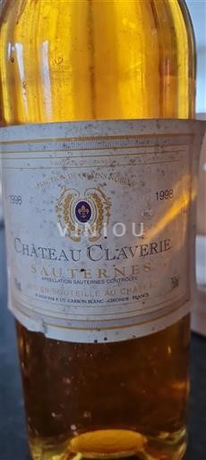Bordeaux Sauternes Château Claverie 1998