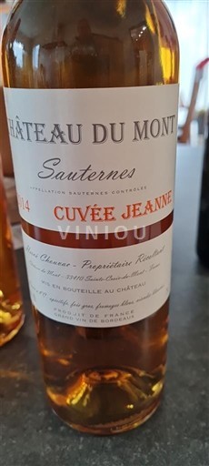 Bordeaux Sauternes Château Mont Jeanne 2014
