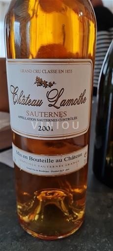 Burdeos Sauternes Grand Cru Château Lamothe 2001