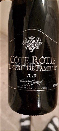 Vallée du Rhône Côte-rôtie Domaine Bertrand David L'Esprit de Famille 2020