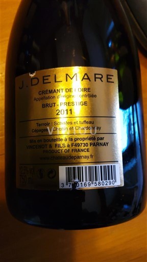 Loirevallei Crémant de Loire J. Delmare Brut Prestige 2011