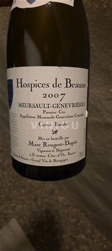 Bourgogne Meursault Premier Cru Hospices de Beaune Baudot 2007