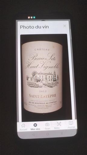 Bordéus Saint-Estèphe Château Beau-Site Haut-Vignoble 2012