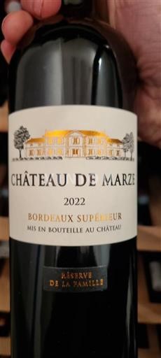 Bordeaux Bordeaux Supérieur Château Marzé Réserve de la Famille 2022