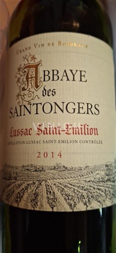 Bordeaux Lussac-saint-émilion Abbaye des Saintongers 2014