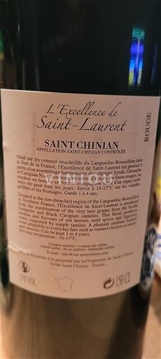 Languedoc Saint-Chinian Saint-Laurent L'Excellence de Saint-Laurent 2012