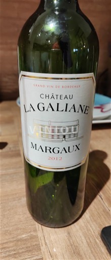 Bordeaux Margaux Château La Galiane 2012
