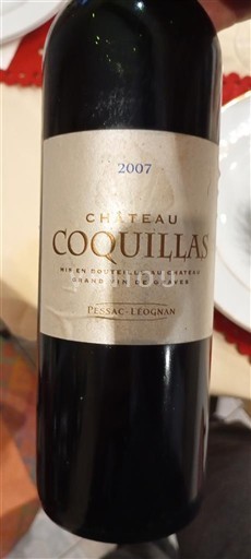 Bordeaux Pessac-Léognan Château Coquillas 2007