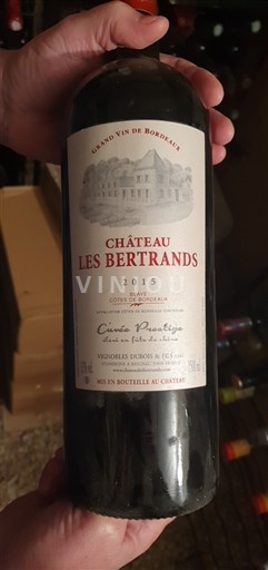 Bordeaux Côtes-de-bourg Château Les Bertrands Prestige 2015