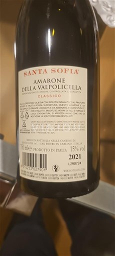Benecija Amarone della Valpolicella Santa Sofia 2021