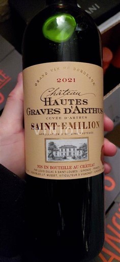 Bordeaux Saint-Émilion Château Hautes Graves d'Arthus d'Arthus 2021