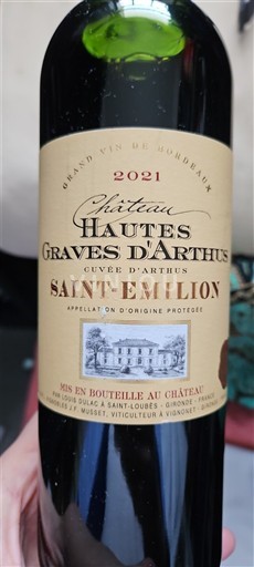 Bordeaux Saint-Émilion Château Hautes Graves d'Arthus d'Arthus 2021