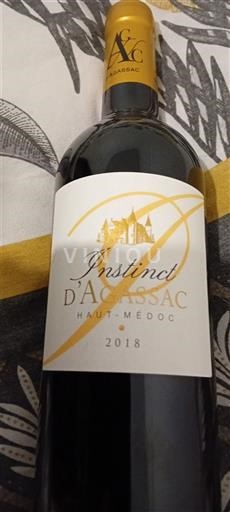 Bordéus Haut-Médoc Agassac Instinct d’Agassac 2018