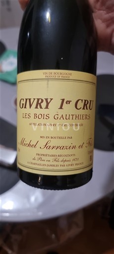 Burgundi Givry Premier Cru Michel Sarrazin et Fils Les Bois Gauthiers Ei vuosikertaa