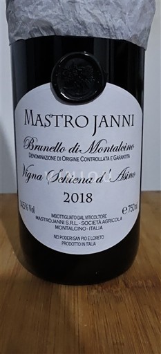 Toskana Brunello di Montalcino Mastrojanni Vigna Schiena d'Asino 2018