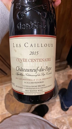 Rhônen laakso Châteauneuf-du-Pape Les Cailloux Centenaire 2015