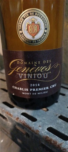 Burgundsko Chablis Premier Cru Domaine Des Genevès Mont de Milieu 2016