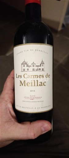 Bordeaux Côtes de Bordeaux Les Carmes de Meillac 2014