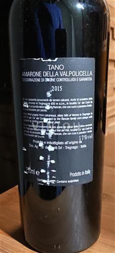 Benecija Amarone della Valpolicella Tano 2015