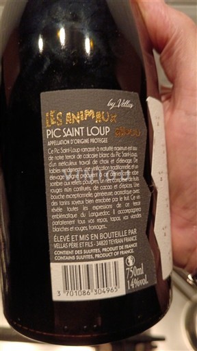 Wines Rouge sec Les Animaux Vellas et Fils 2022 France Languedoc Pic Saint-Loup AOC