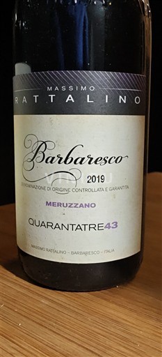 Piemonte Barbaresco Massimo Rattalino Quarantatre 43 Meruzzano 2019
