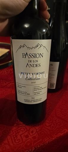 Mendoza Passion de los Andes Petit Verdot Collection 2020