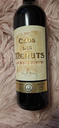 Bordeaux Saint-Émilion Grand Cru Grand Cru Clos des Menuts 2005