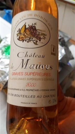 Bordeaux Graves Supérieures Château Mauves 2000