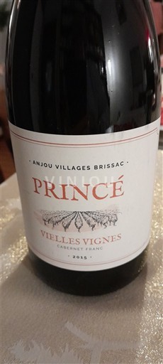 Loire Valley Anjou Villages Brissac Princé Vielles Vignes Cabernet Franc 2015