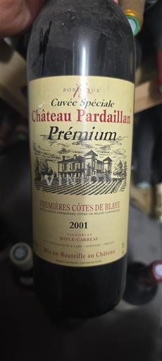 Bordeaux Ni doloceno Château Pardaillan Spéciale Premium 2001
