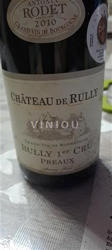 Borgoña No especificado Premier Cru Château Rully Preaux 2010