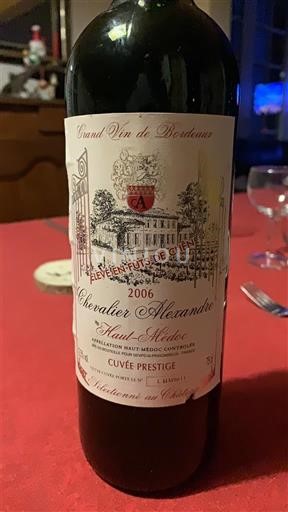 Bordéus Haut-Médoc Chevalier Alexandre Prestige 2006
