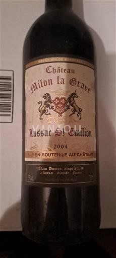 Bordeaux Lussac-saint-émilion Château Milon la Grave 2004