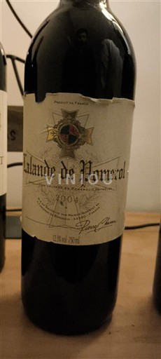 Bordéus Lalande-de-Pomerol Pierre chameau 2004