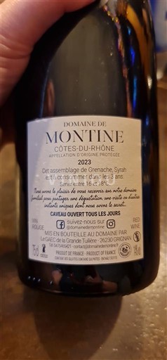 Rhône Valley Côtes-du-Rhône Domaine Montine 2023