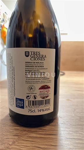 Andalousie Sierras de Malaga Bodegas Lara Tres Generaciones 2018