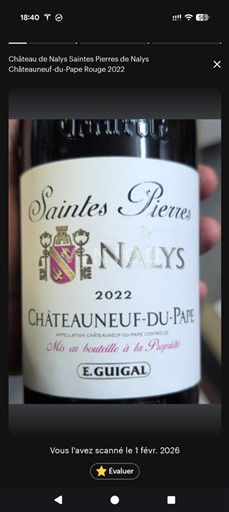 Rhône Valley Châteauneuf-du-Pape Château Nalys Saintes pierres de Nalys 2022