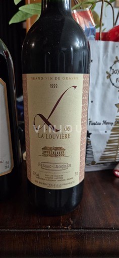 Bordeaux Pessac-Léognan La Louvière L de La Louvière 1999
